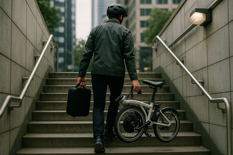 Brompton Electric 분리형 배터리 백과 지하철 연계