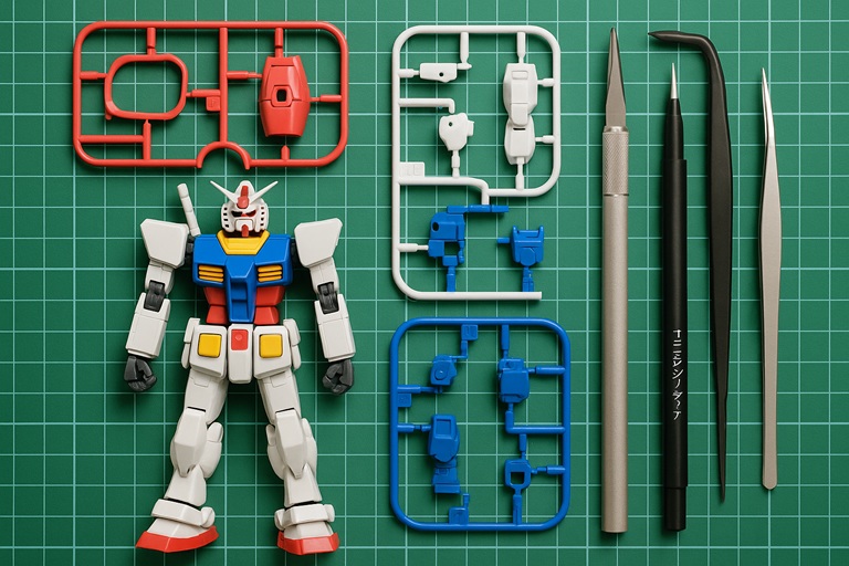 EG RX-78-2와 기본 공구 플랫레이 커버