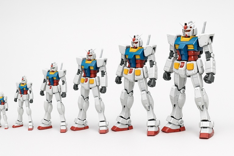 EG/SD/HG/RG/MG/PG 등급 라인업 비교