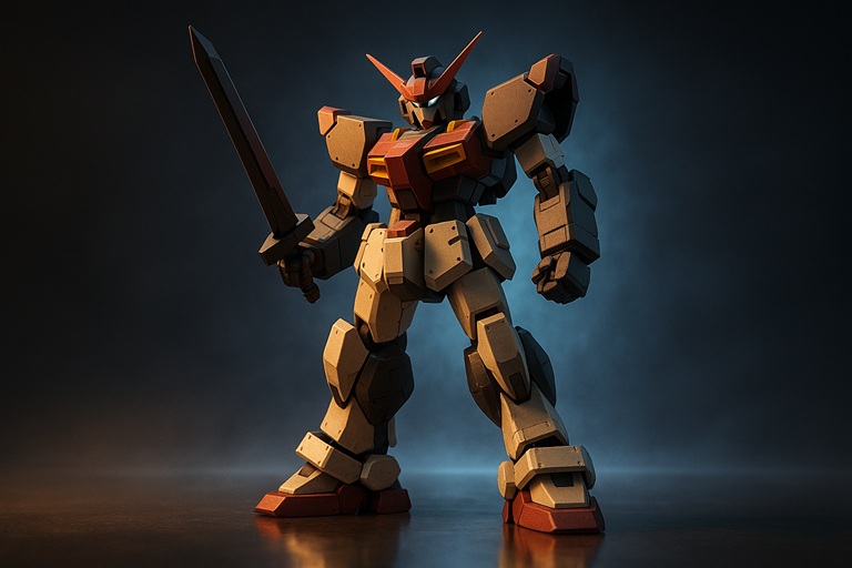 MODEROID 스타일 로봇 히어로 포즈 시네마틱